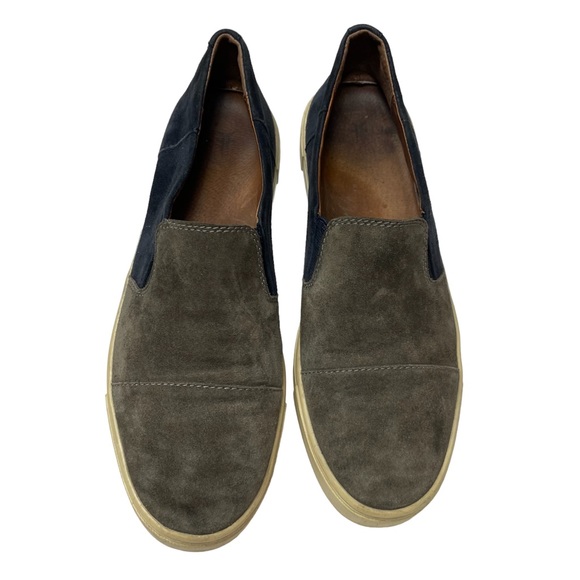 Frye ‘Gemma’ Suede Cap Toe Slip On Loafers in Charcoal Gray & Navy Blue Size 7.5 - Picture 5 of 11